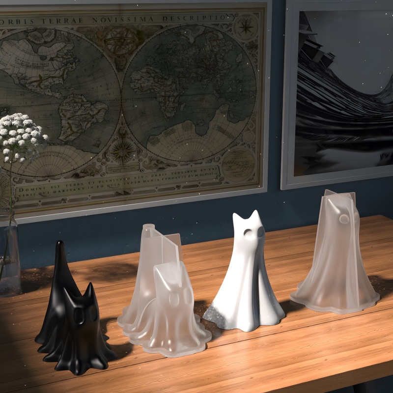 Gato fantasma halloween deskto - Resin Art Liquid avaliação e preço